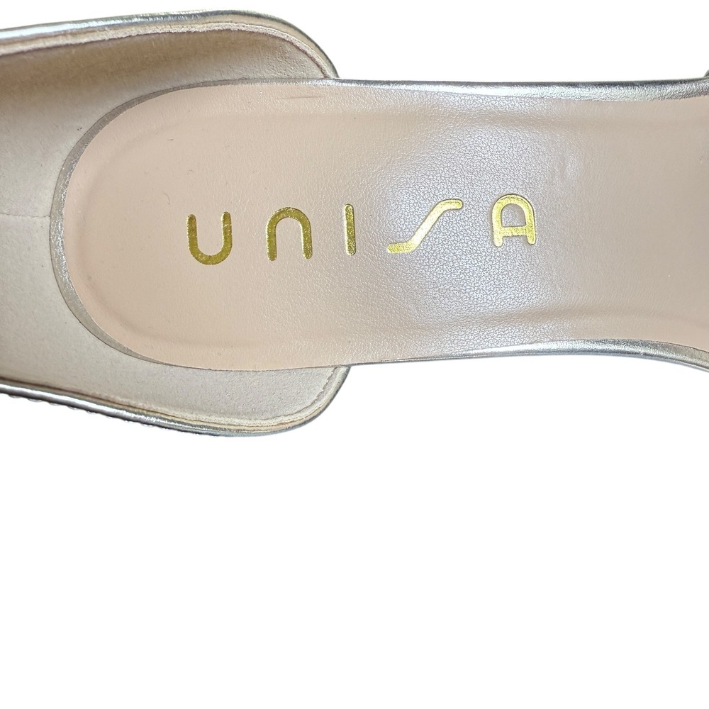 UNISA Gold Wedge Ankle Strap Sandals Rhinestone Embellished Size 10M New - Picture 3 of 12